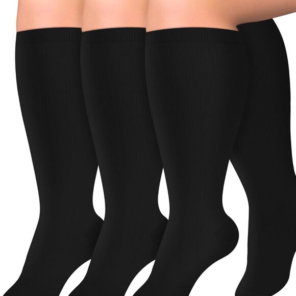 Extra Comfort Plus Size Compression Socks - 3 Pairs for Enhanced Circulation - Picture 1 of 5